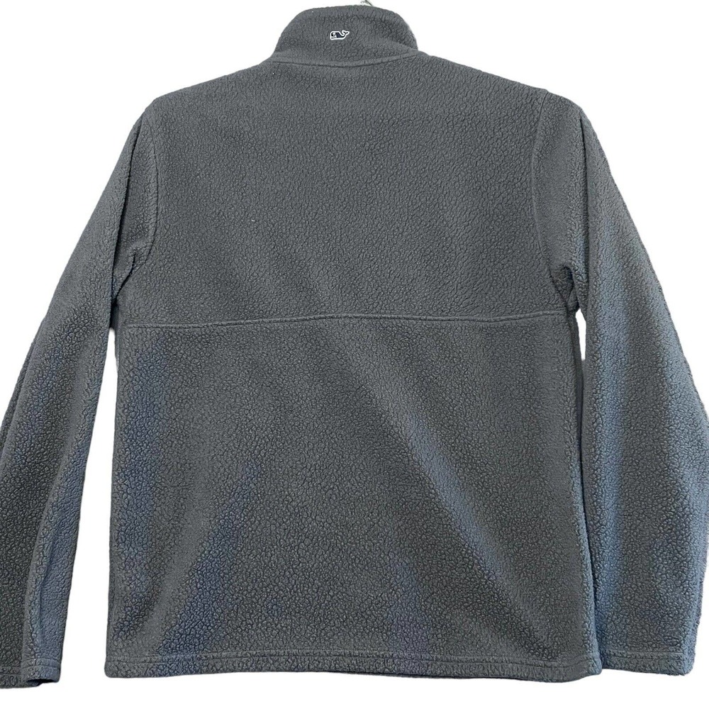 Vineyard Vines Sweater Mens Medium Deep Pile Gray Sherpa Pullover - Picture 2 of 7